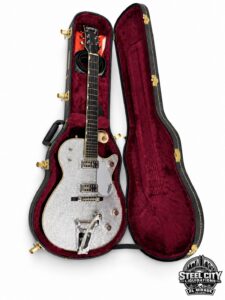 Gretsch guitar full front view in case